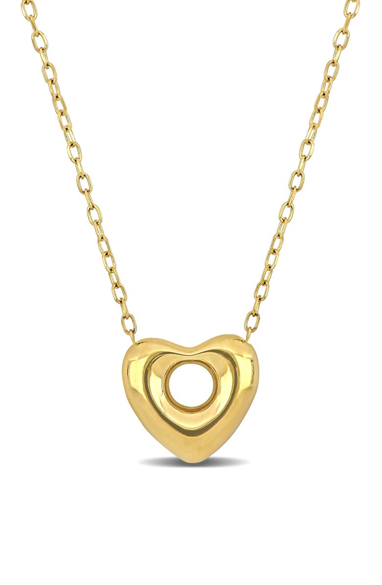 DELMAR 10K Yellow Gold Puffy Open Heart Pendant Necklace, Main, color,