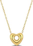 DELMAR 10K Yellow Gold Puffy Open Heart Pendant Necklace