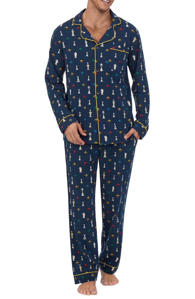 BedHead Pajamas Chess Print Stretch Organic Cotton Pajamas, Main, color, 