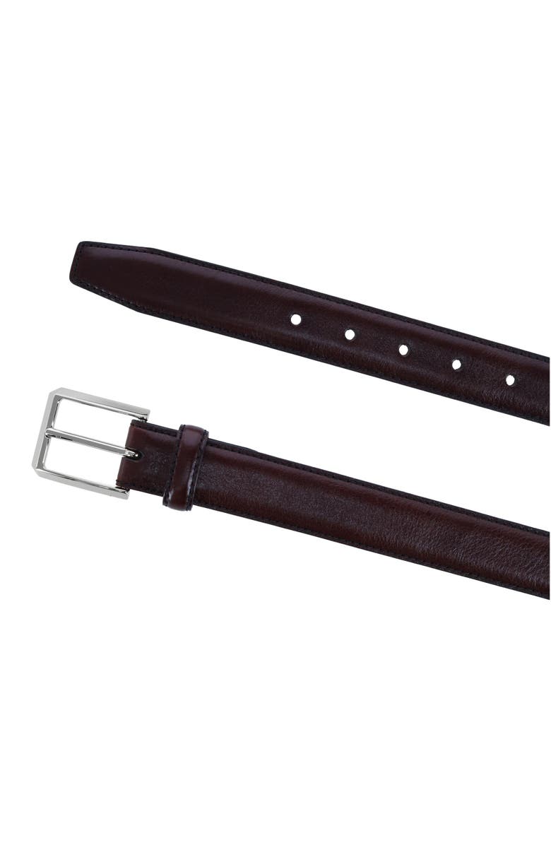 Trafalgar 30MM Pebble Grain Leather Belt with Silver Buckle, Alternate, color, Brown