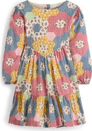 Mini Boden Kids' Floral Wing Sleeve Dress