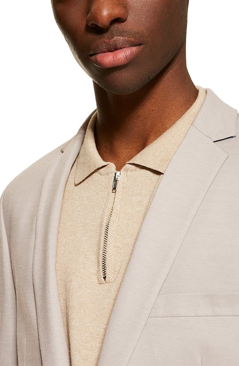 Topman Skinny Fit Jersey Blazer, Alternate, color, 