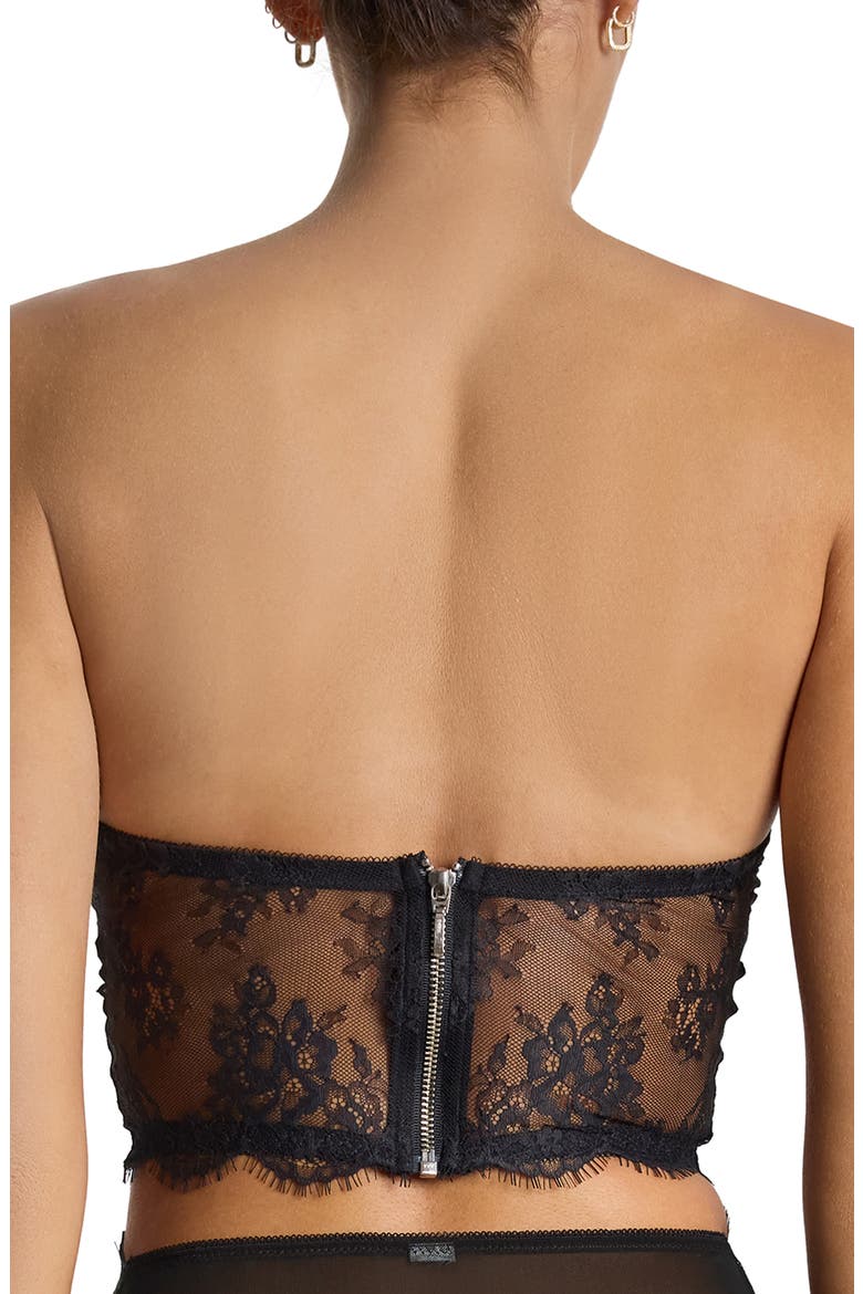 Katrina Strapless Lace Corset, Alternate, color, DENIM