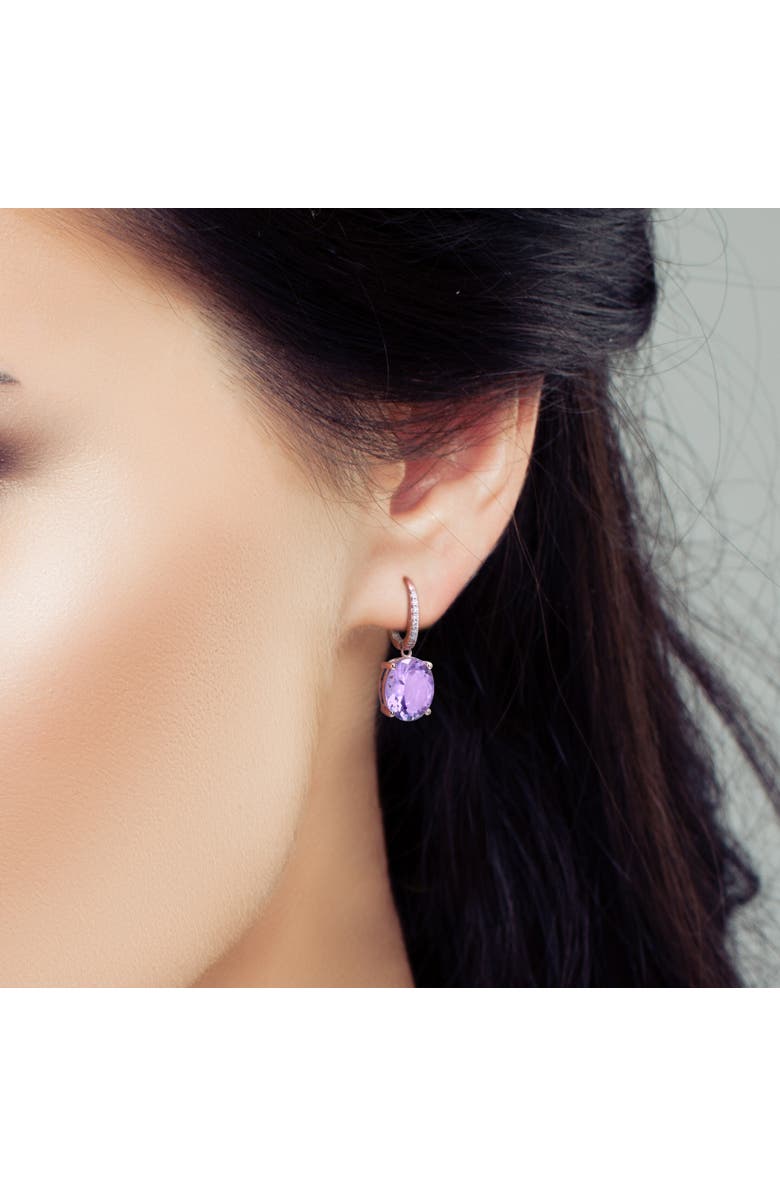 Julianna B. Gemstone & Diamond Oval Drop Earrings 14K, Alternate, color, Amethyst/Rose Gold