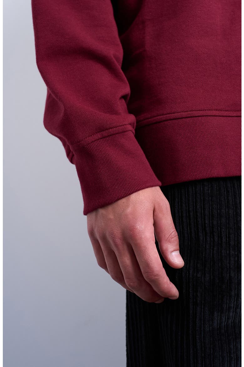 Lightweight Oversize Cotton Sweatshirt, Alternate, color, BURGUNDY