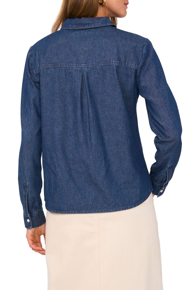 Denim Button-Up Shirt, Alternate, color, NAVY YARD