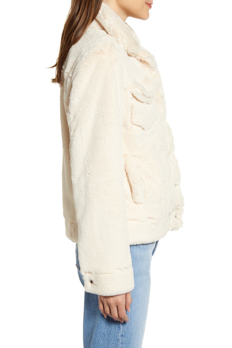 Levi's® Faux Fur Trucker Jacket, Alternate, color, CREAM SAND SHELL