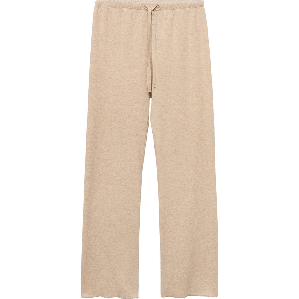 Mango Double Face Cotton Blend Pajama Pants In Light/pastel Brown