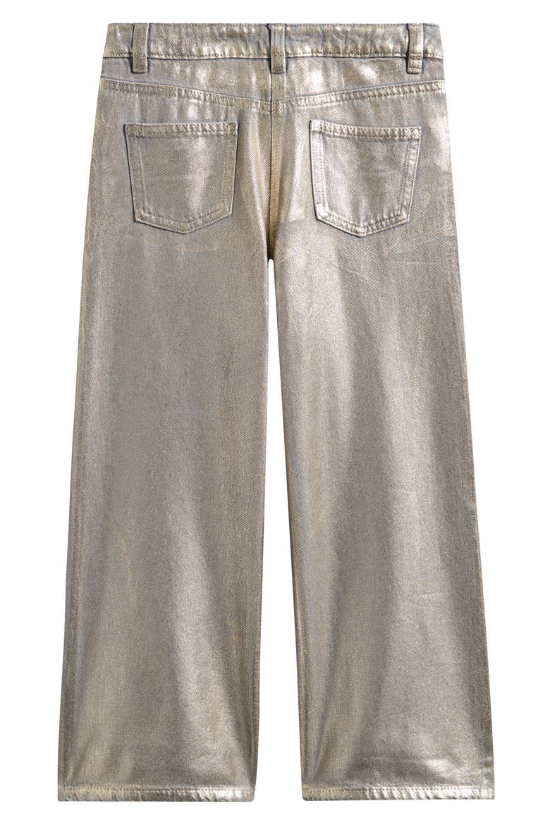 Kids' Metallic Wide Leg Jeans, Alternate, color, GOLD