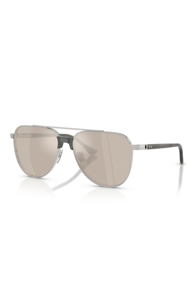 59mm Pilot Sunglasses, Alternate, color, SILVER BRUSHED / CLEAR GOLD