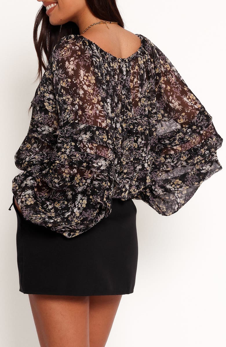 Petal & Pup Hana Floral Print Ruffle Top, Alternate, color, 