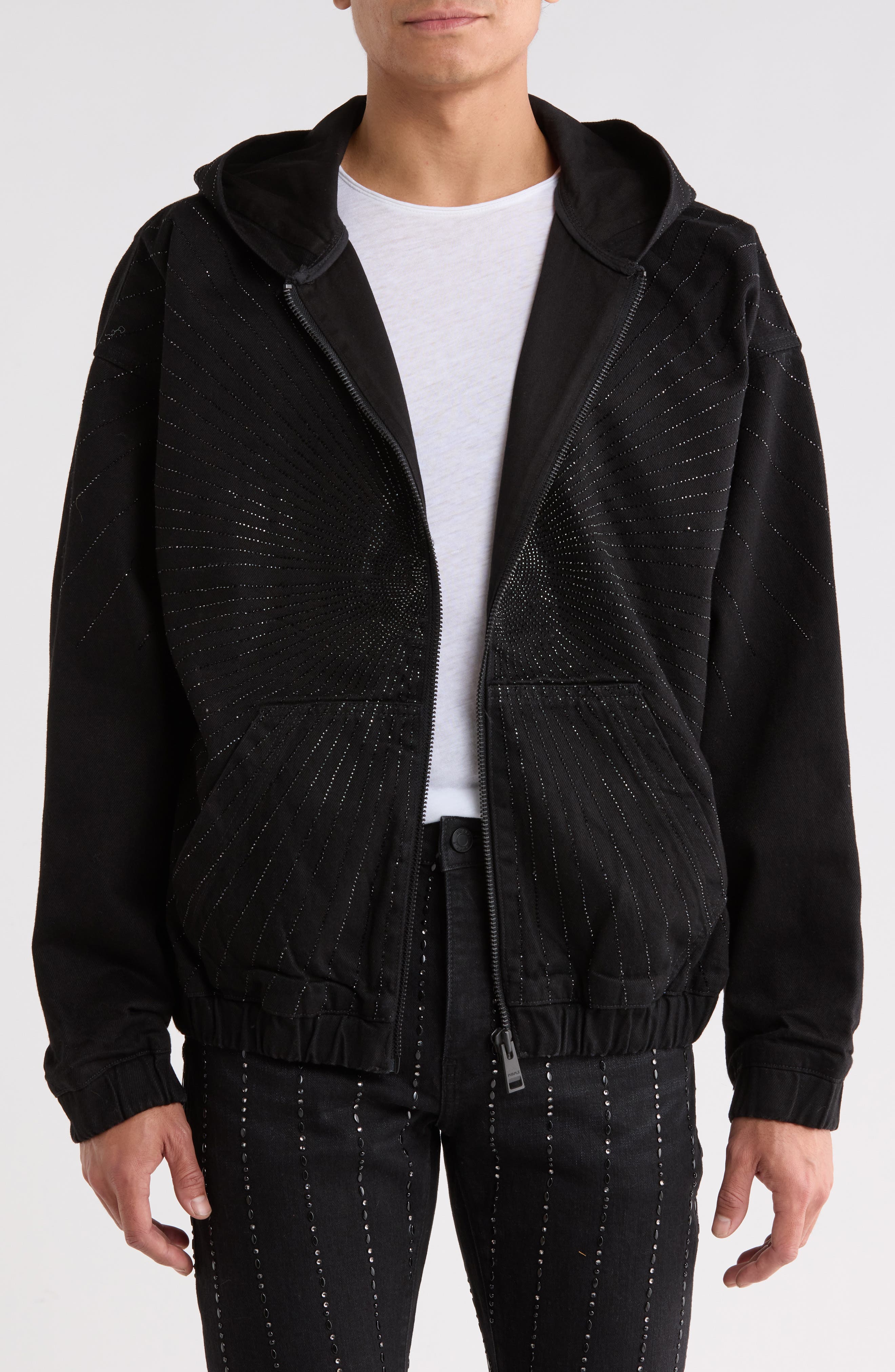 Radial Hotfix Cotton Zip Hoodie