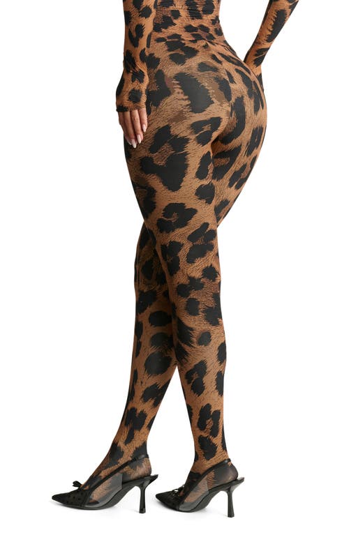 Naked Wardrobe Print Toe Leggings In Leopard