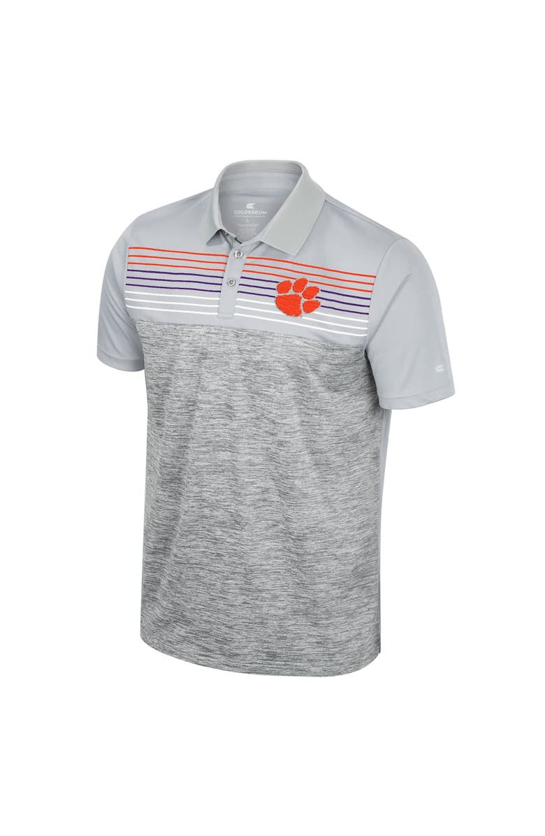 COLOSSEUM Men's Colosseum Gray Clemson Tigers Cybernetic Polo, Alternate, color, 