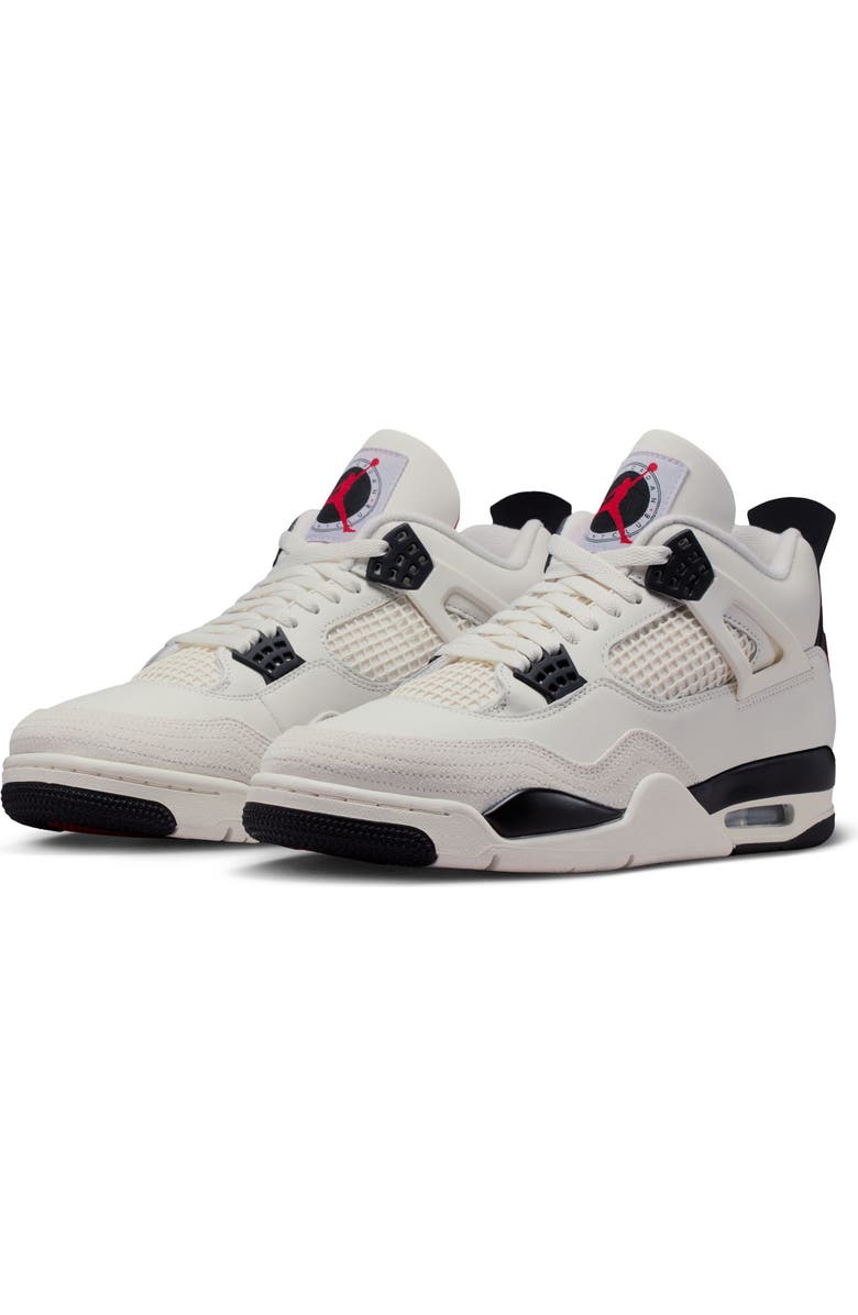 Jordan Air Jordan 4 Retro Basketball Sneaker, Main, color, Sail/ Black/ University Red