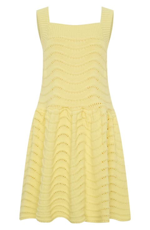 Kids' Open Stitch Cotton Sleeveless Sweater Dress (Toddler & Little Kid)