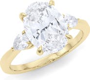 HauteCarat Oval & Pear Cut Lab Grown Diamond Ring