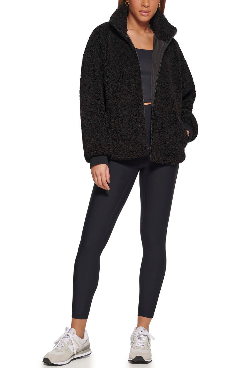 Levi's Zip Front Teddy Jacket, Alternate, color, Black