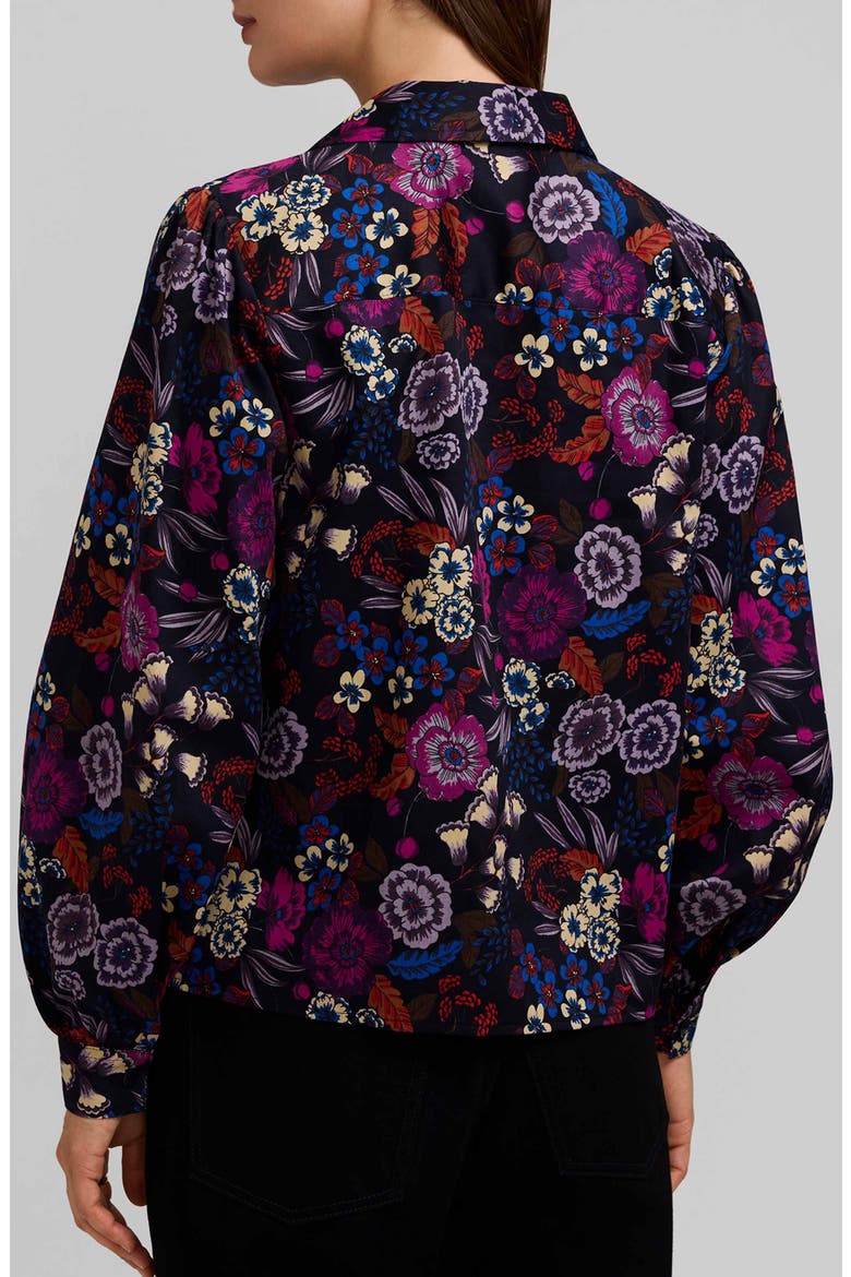 Alix Long Sleeve Autumn Floral Poplin Top, Alternate, color, BLACK/ MULTI