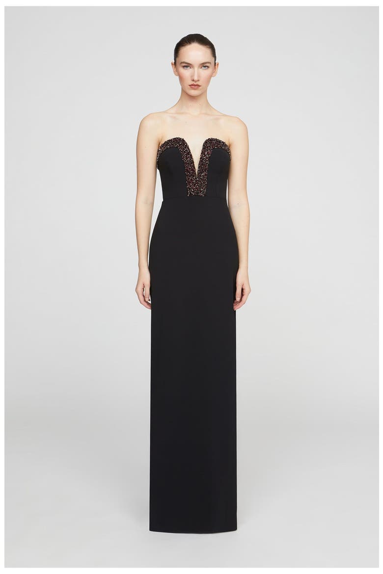 Ila Crepe Gown, Main, color, Black