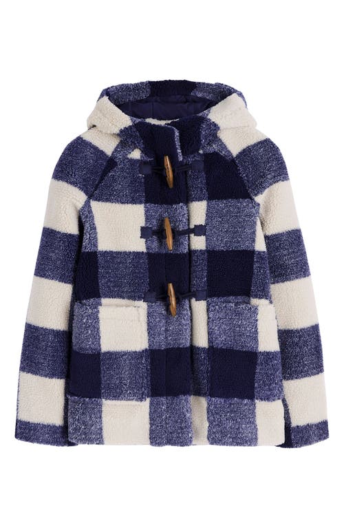 Boden High Pile Fleece Duffle Coat In Blue