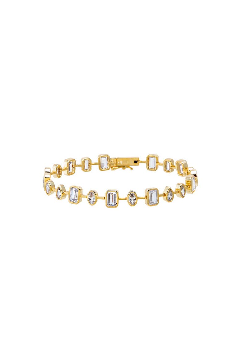 CZ Bezel Multi Shape Tennis Bracelet, Main, color, Gold