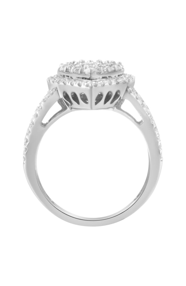 Haus of Brilliance .925 Sterling Silver 1 1/2 Cttw Diamond Cluster Ring, Alternate, color, Silver