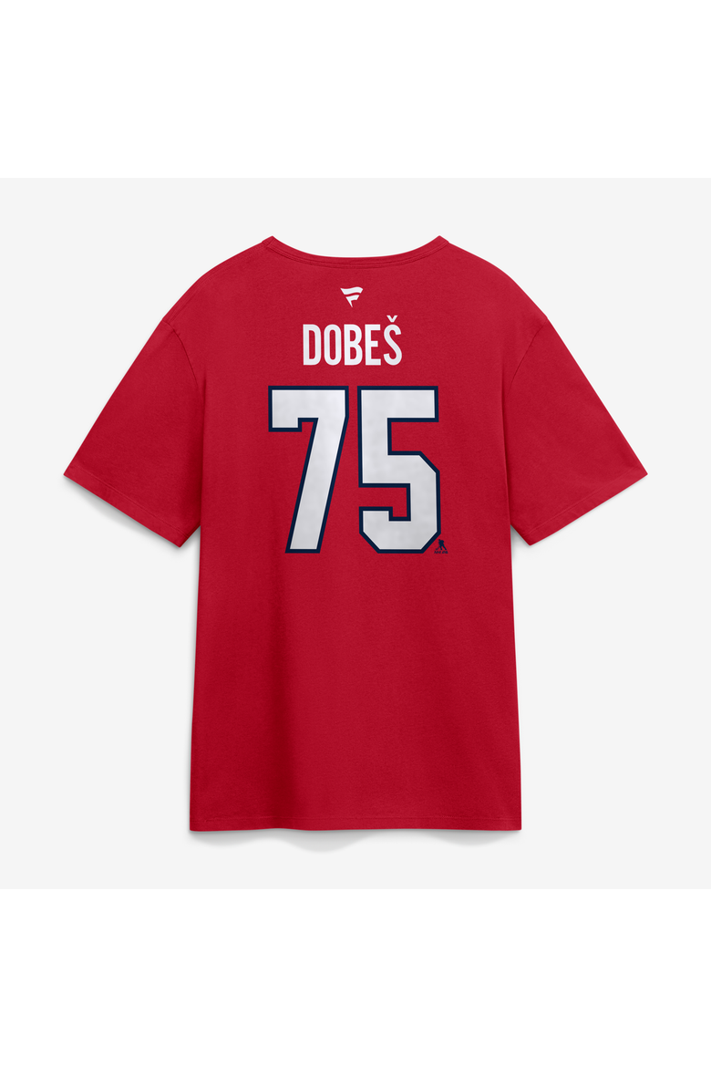 Men's Fanatics Jakub Dobes Red Montreal Canadiens Authentic Stack Name & Number T-Shirt, Alternate, color, Red