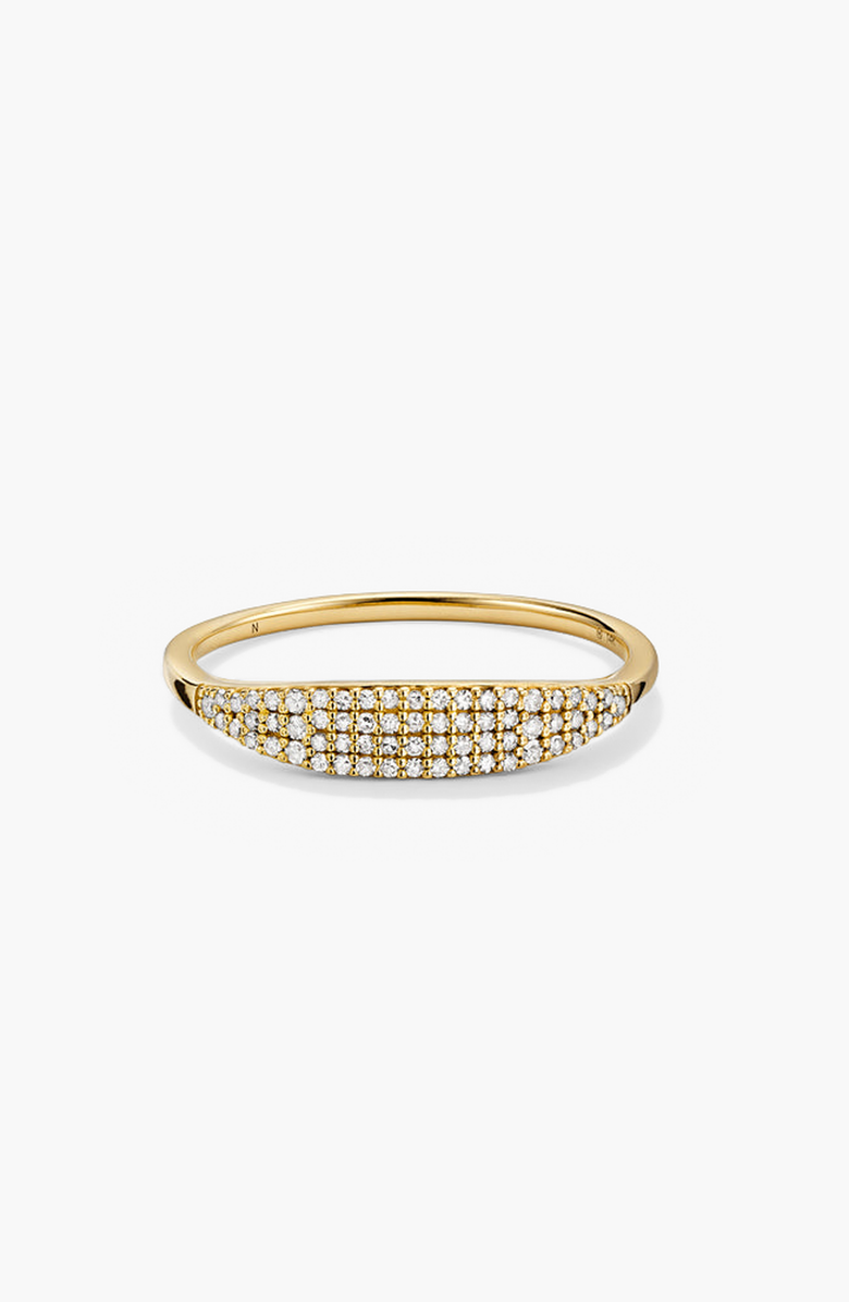MEJURI Pavé Diamond Slim Signet Ring, Alternate, color, Yellow Gold
