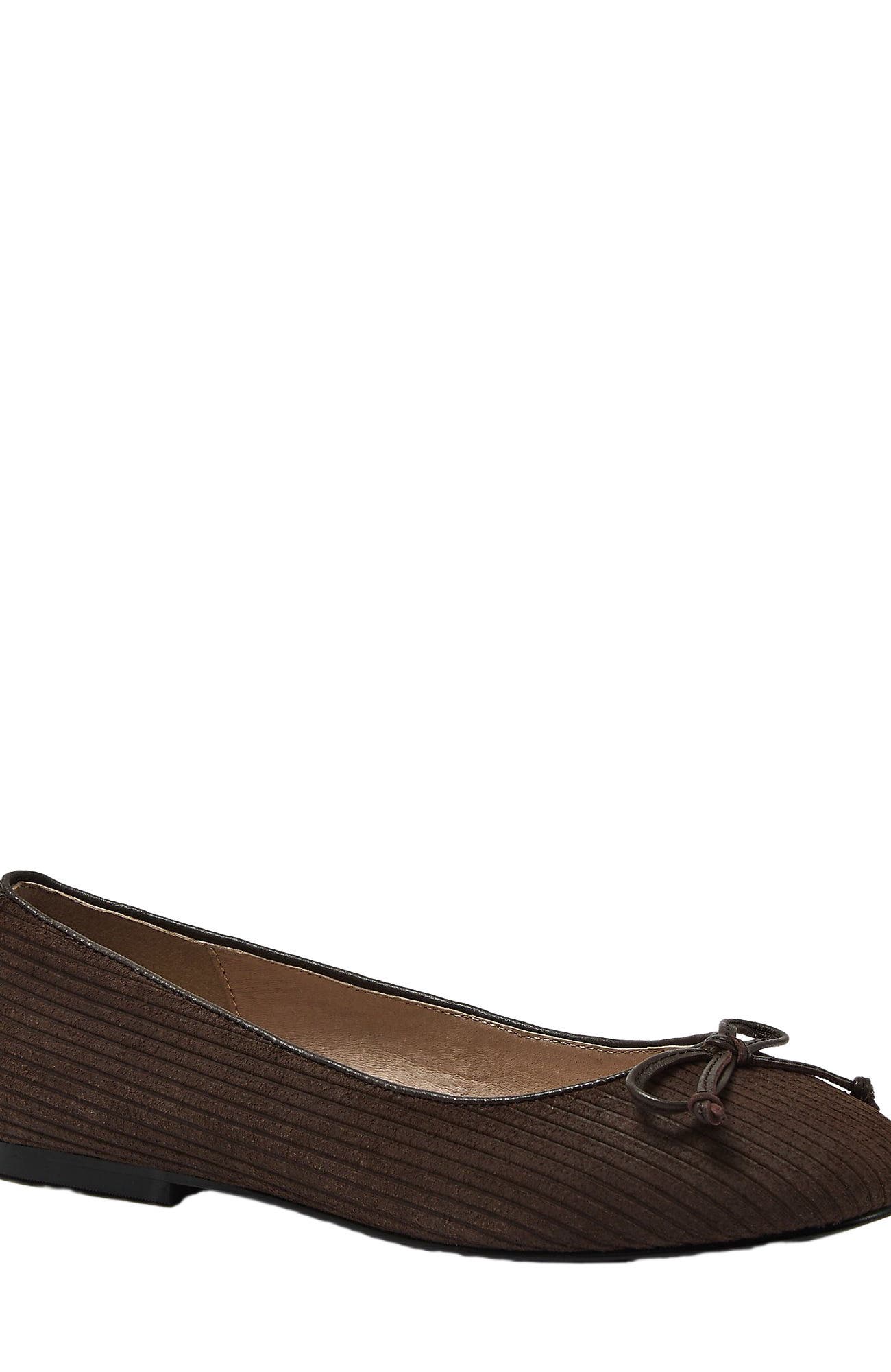 Lands' End Essential Corduroy Ballet Flats, Main, color, Deep Chocolate