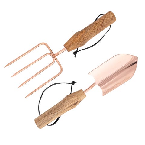 Garden Tools with Wood Handles in Drawstring Bag