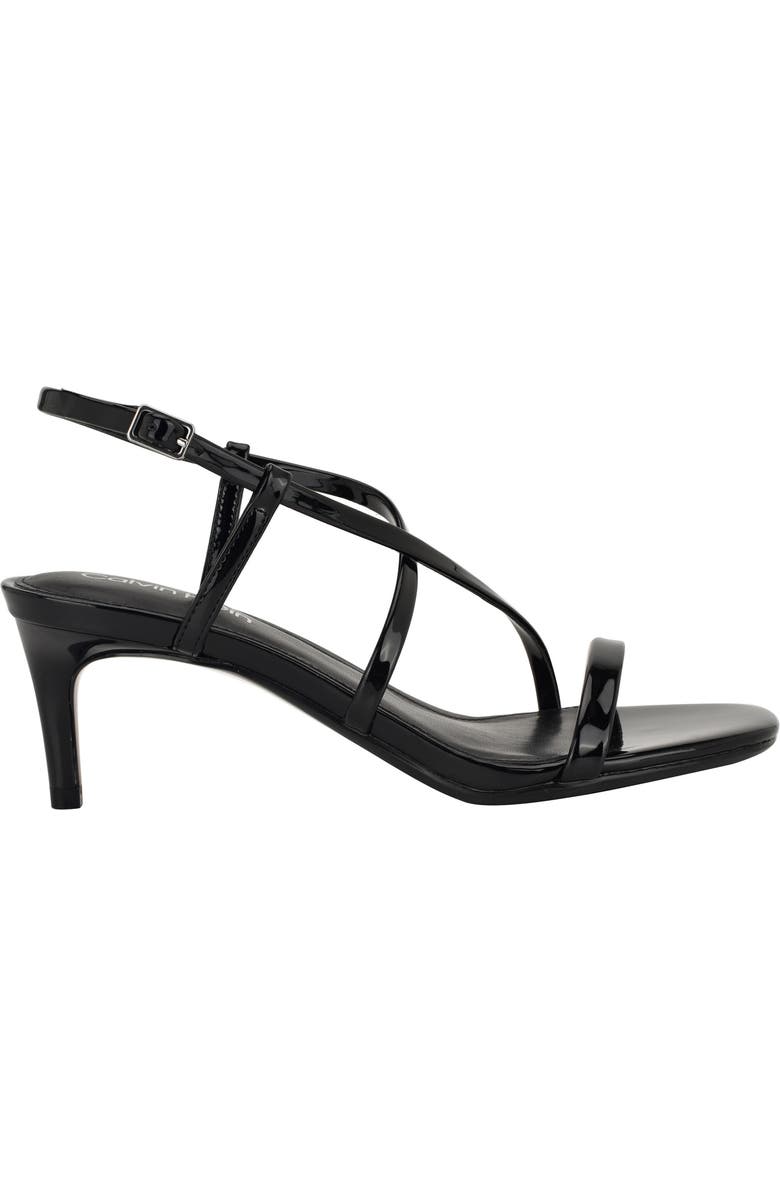 Calvin Klein Ishaya Ankle Strap Sandal, Alternate, color, Black Patent