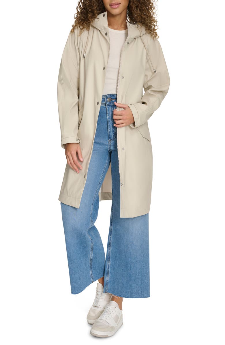 Levi's<sup>®</sup> Water Resistant Hooded Long Rain Jacket, Alternate, color, Oatmeal