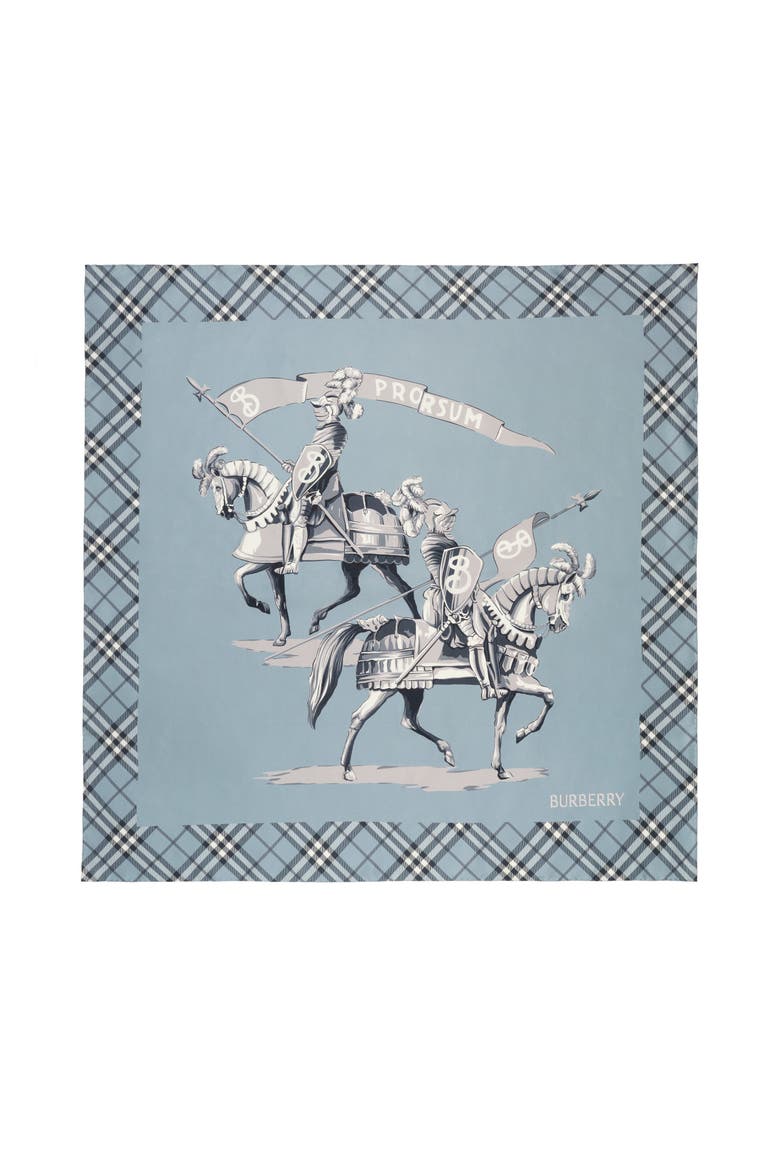 Archive Knight Silk Scarf, Main, color, Bank blue