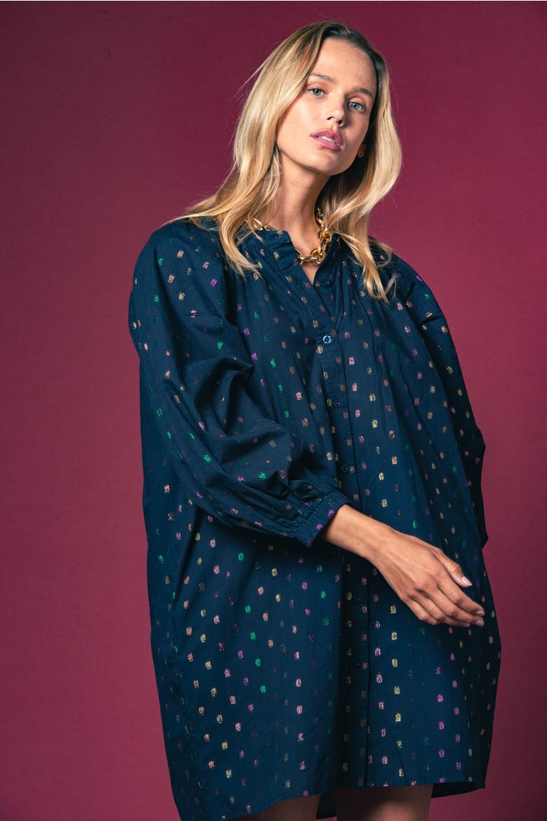 The Minka Dress, Alternate, color, Navy Lurex