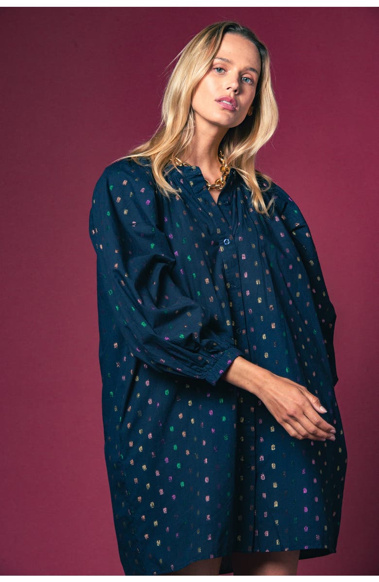 The Shirt by Rochelle Behrens The Minka Dress, Alternate, color, Navy Lurex