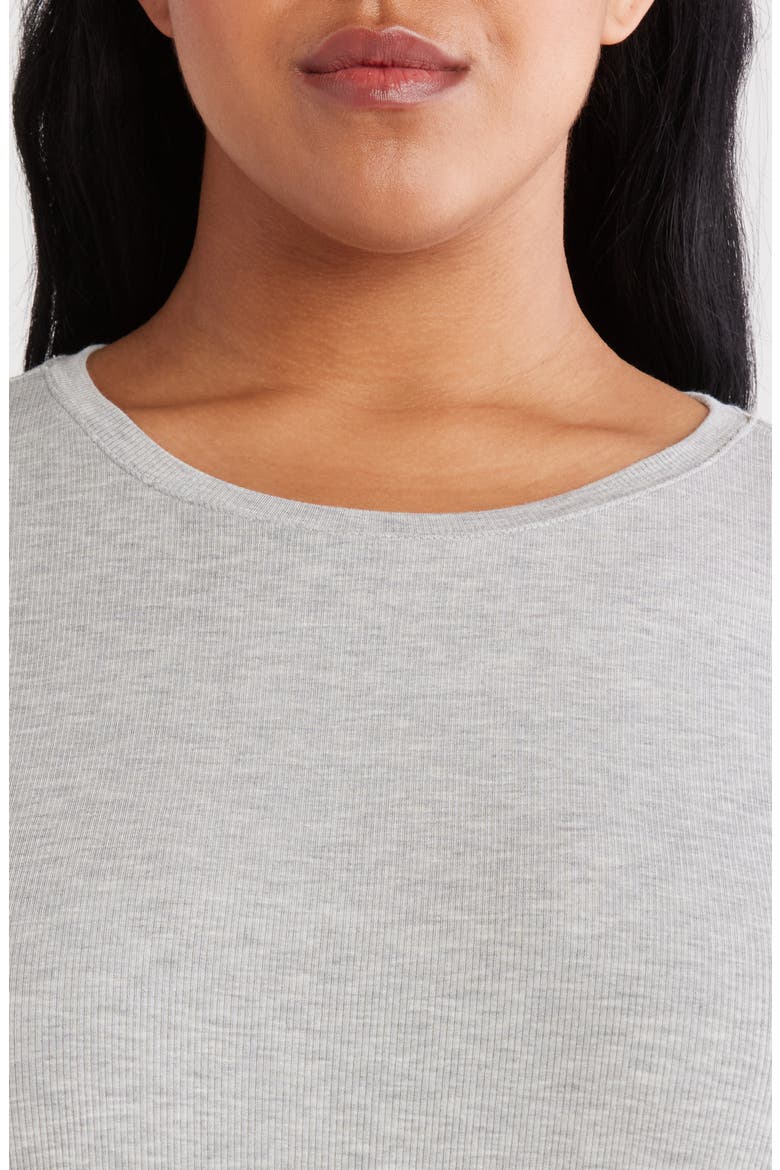 Moonlight Eco Easy Rib Short Pajamas, Alternate, color, GREY HEATHER