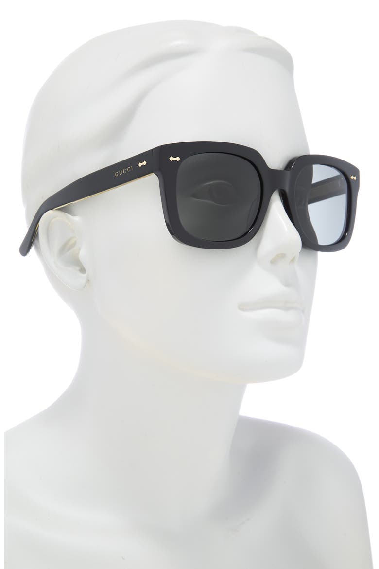 54mm Square Sunglasses, Alternate, color, BLACK BLACK GREY