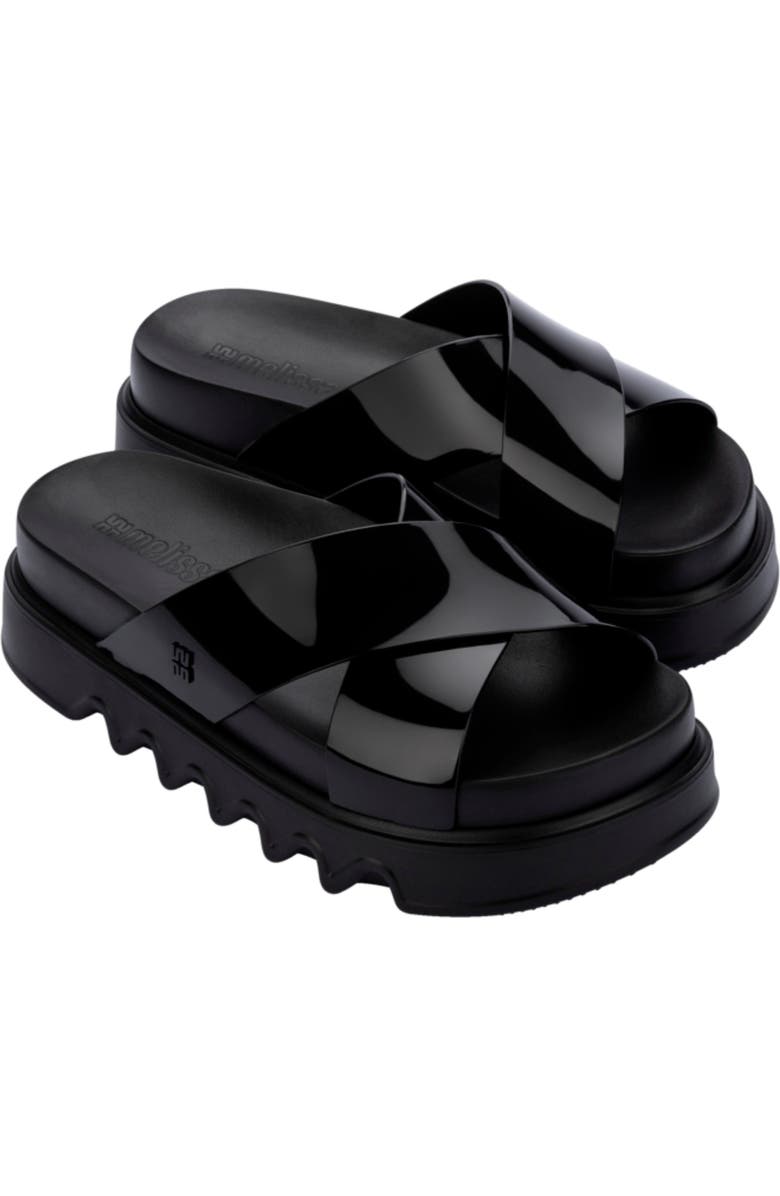 Melissa Cozy Cross Platform Slide Sandal, Main, color, Black