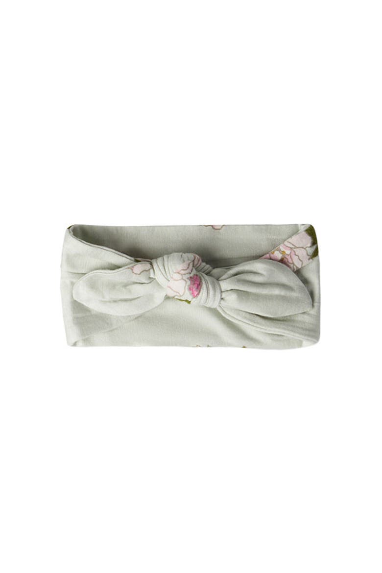 Jersey Long Sleeve Footie & Head Wrap Set, Alternate, color, Peony