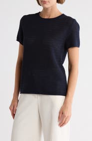 Bobeau Cotton Short Sleeve Sweater