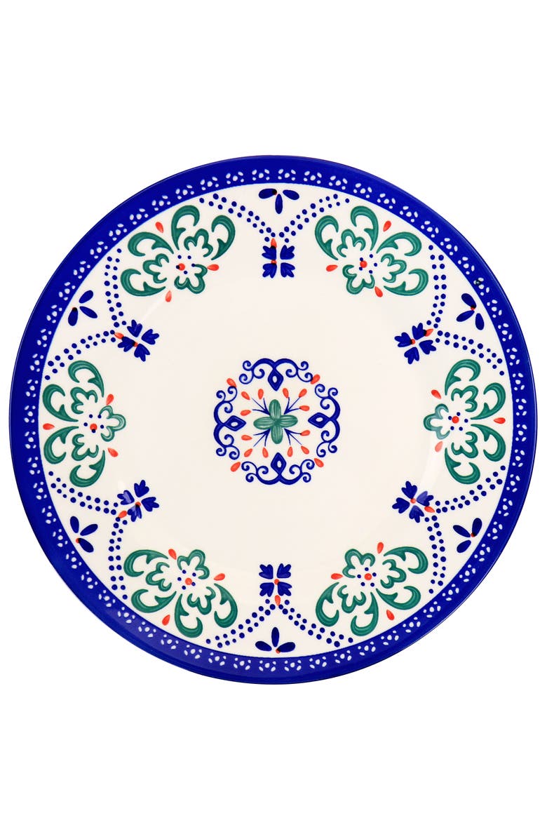 Laurie Gates California Designs Tierra Star 12 piece Hand Painted Dinnerware Set, Alternate, color, Blue