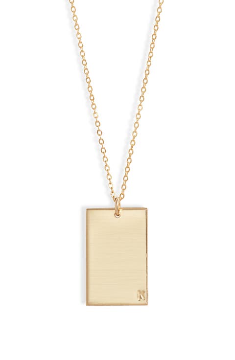 Goldie Initial Tag Pendant Necklace