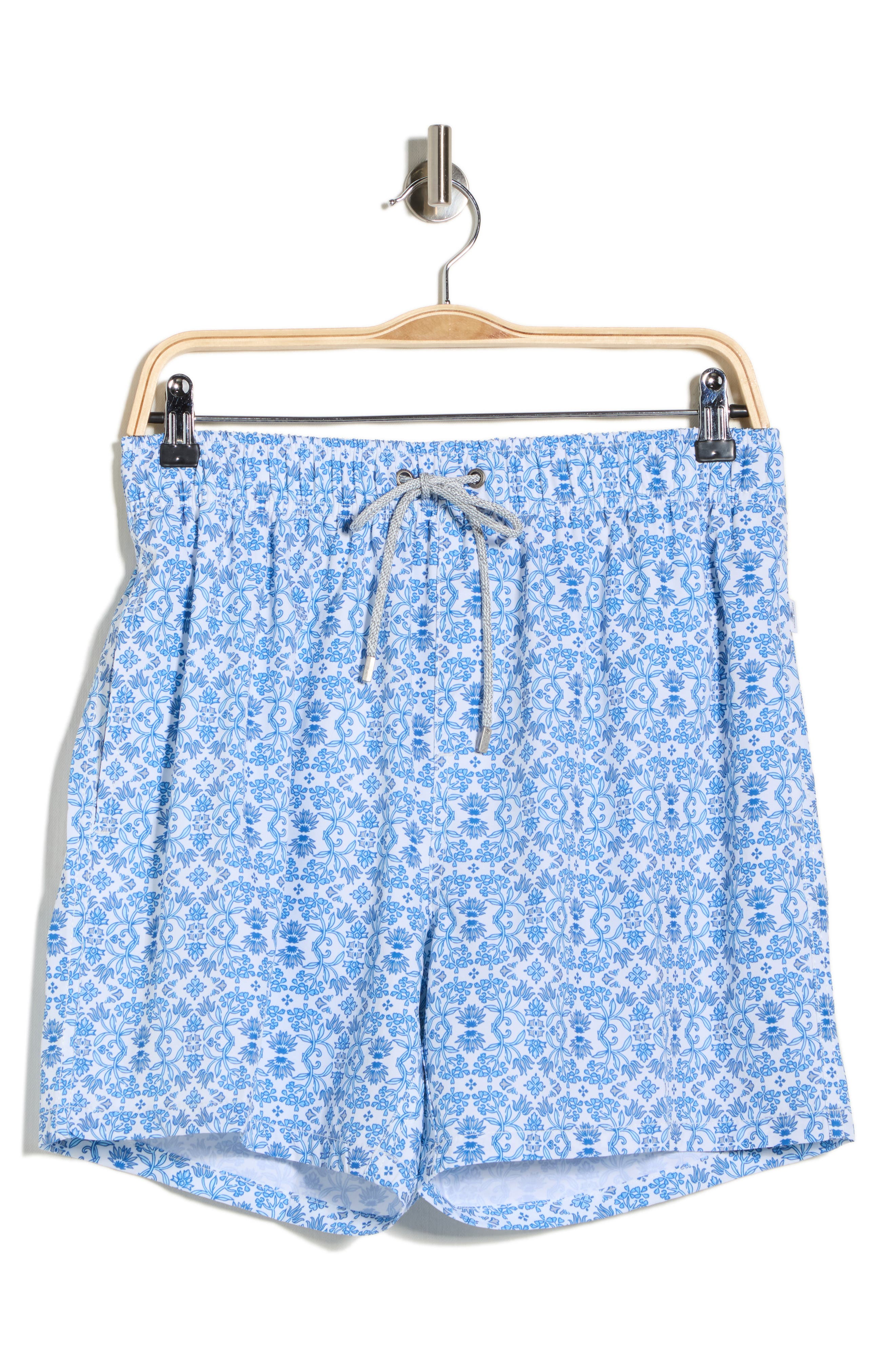 Vintage Summer Stretch Tile Volley Swim Shorts