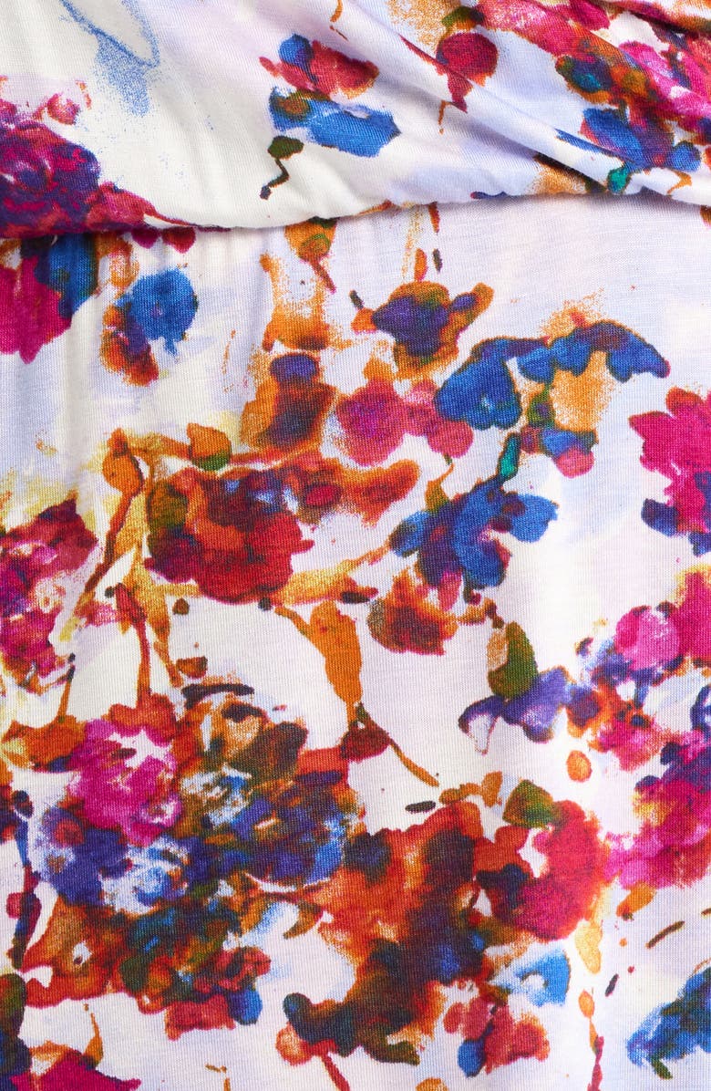 Loveappella Print Faux Wrap Dress, Alternate, color, Fuchsia/ Violet