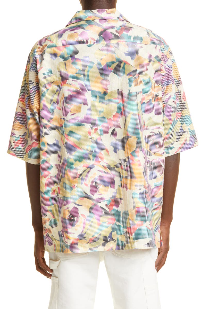 KENZO Archive Floral Short Sleeve Button-Up Camp Shirt, Alternate, color,