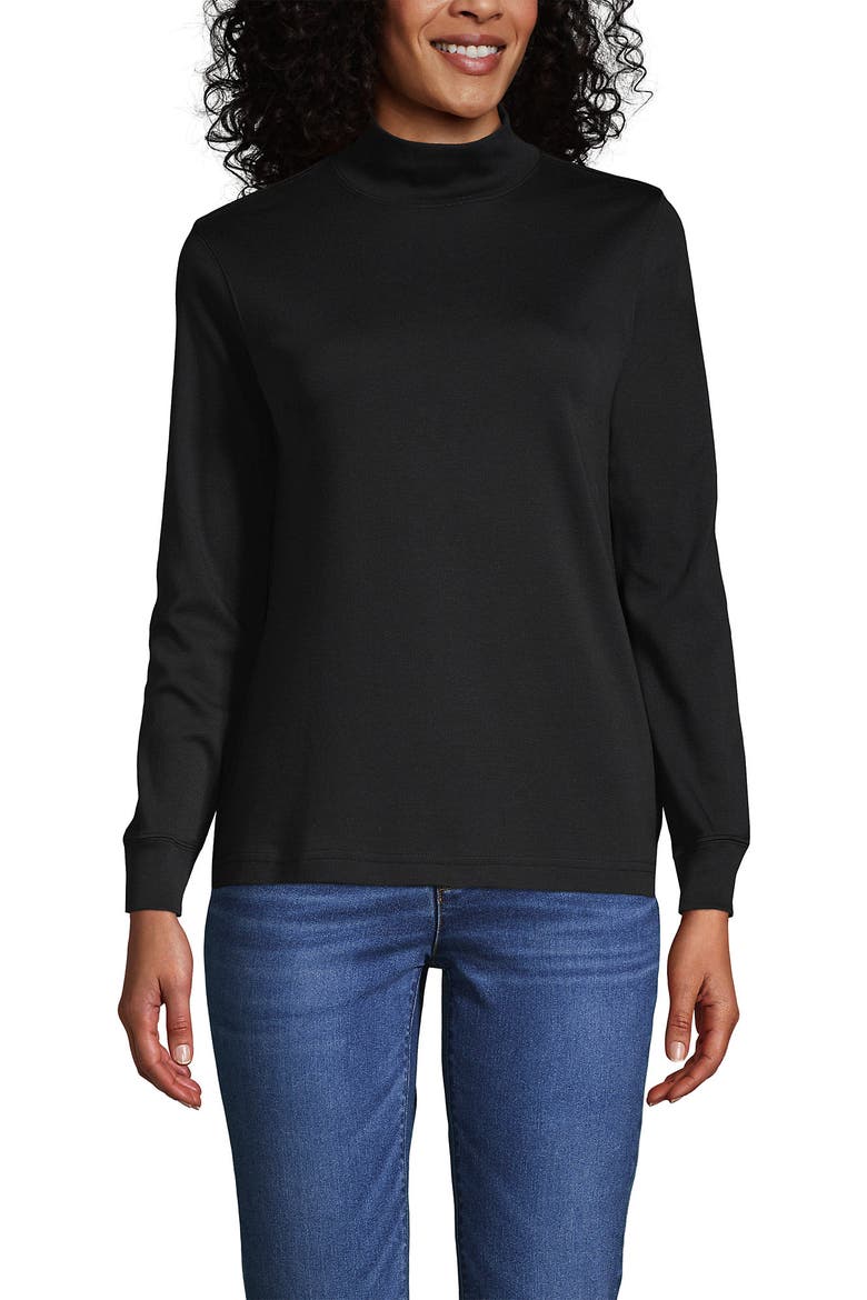 Long Sleeve Supima Mock Turtleneck, Main, color, Black