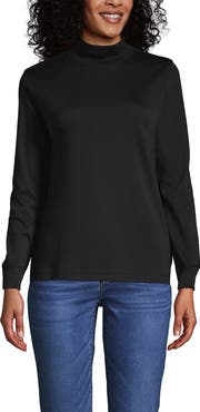 Lands' End Long Sleeve Supima Mock Turtleneck