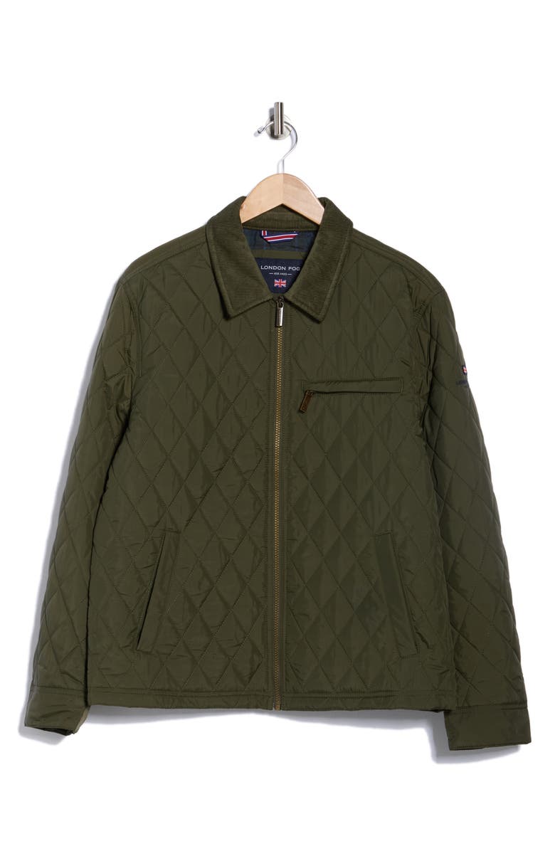 London Fog Rivervale Quilted Barn Jacket, Alternate, color, Olive