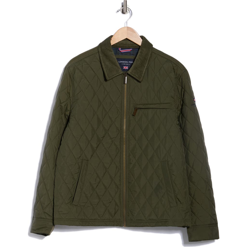 London Fog Rivervale Quilted Barn Jacket In Green